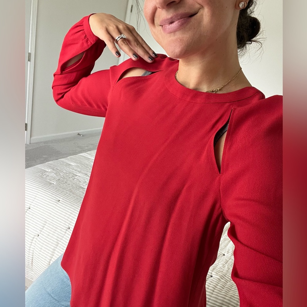 & Other Stories Red Cut Out Top